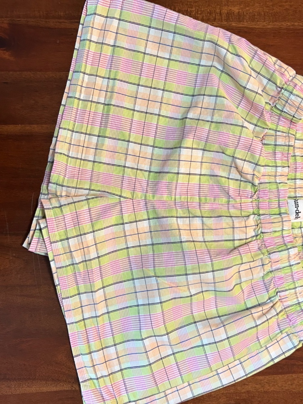 Aritzia Sunday Best Sun-Deh Pastel Plaid Pajama Lounge Set Short Sleeve Shorts S - Picture 5 of 6